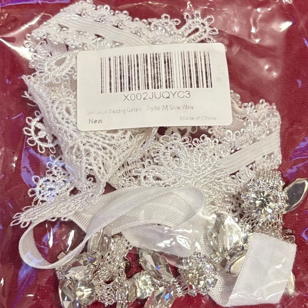 White Lace Wedding Garter Set